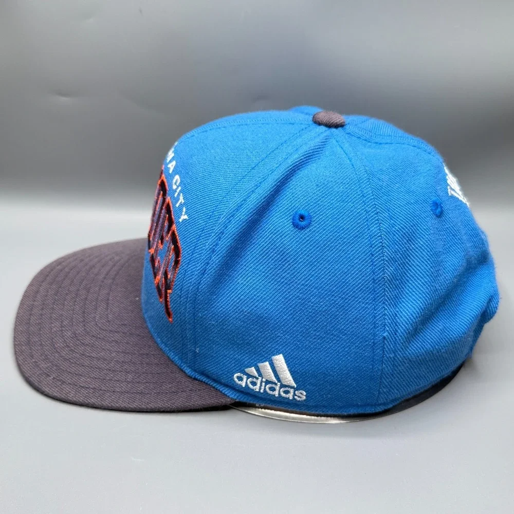 Oklahoma City Thunder Hat Adidas NBA OKC Blue Basketball Snapback Wool Cap
